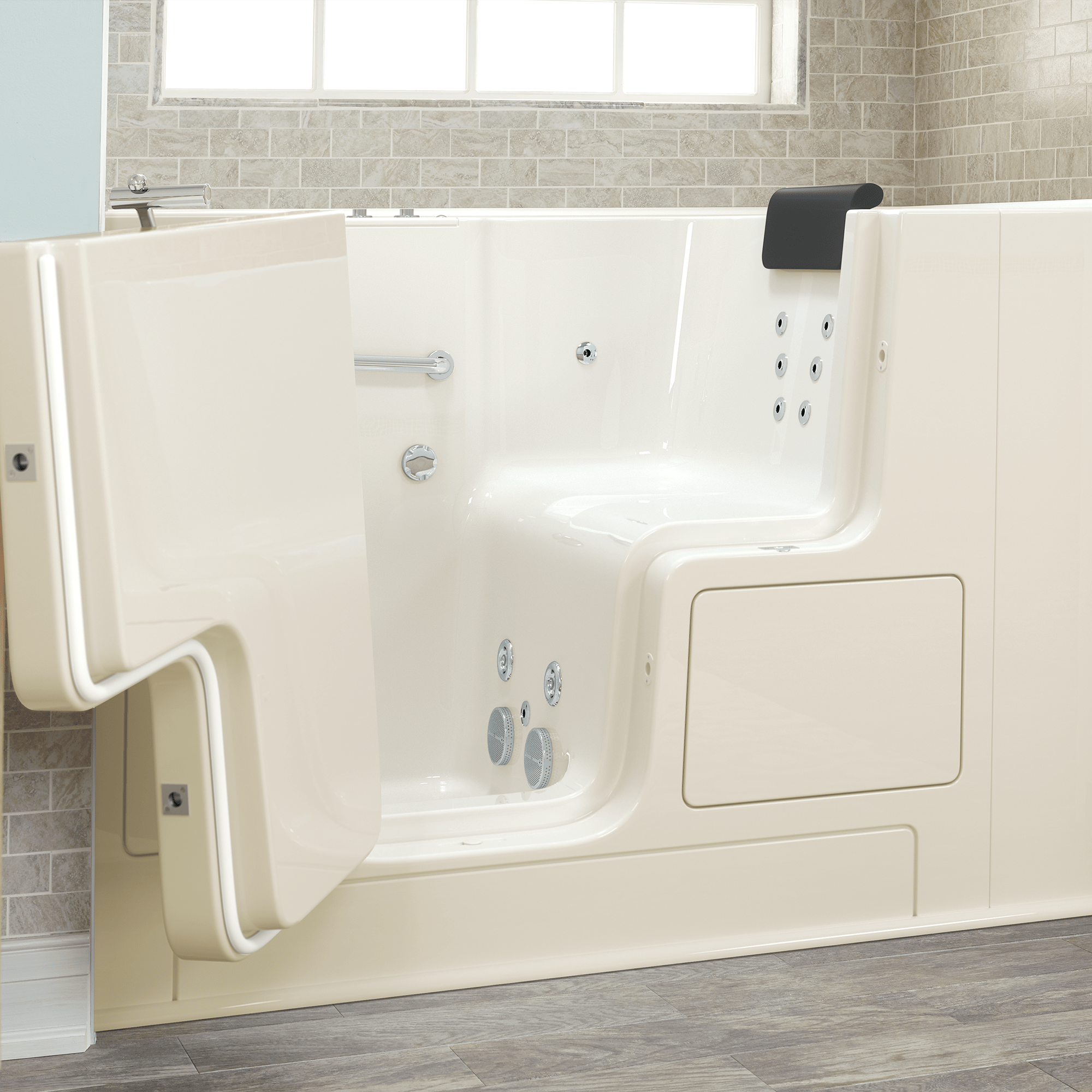Gelcoat Premium Series 32 x 52 -Inch Walk-in Tub With Whirlpool System - Left-Hand Drain